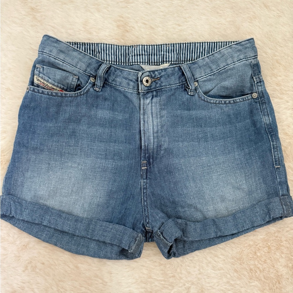 Diesel Shozee Cuffed High Rise Cotton Jean Shorts size 26